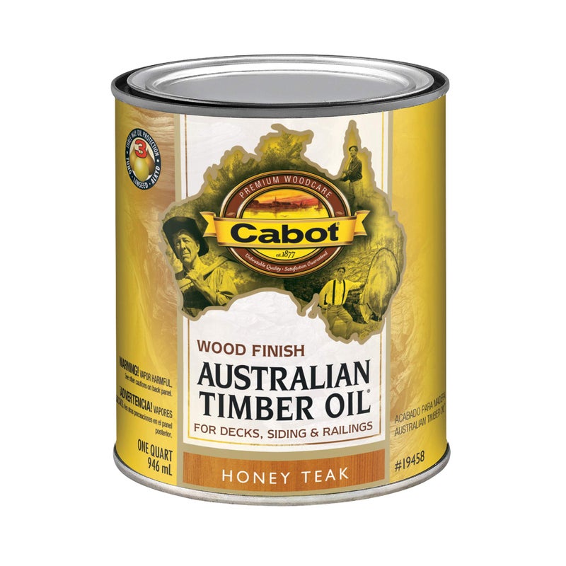 Cabot Australian Timber Oil Wood Stain and Protector, Honey Teak, 1 Quart - Image 1